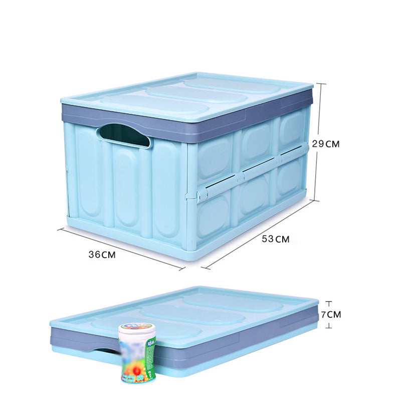 Foldable Car Trunk Boxes 55L Folding Storage Cabinet Stackable Bins With Lid Home Bedroom Kitchen Office Travel Storage Box
