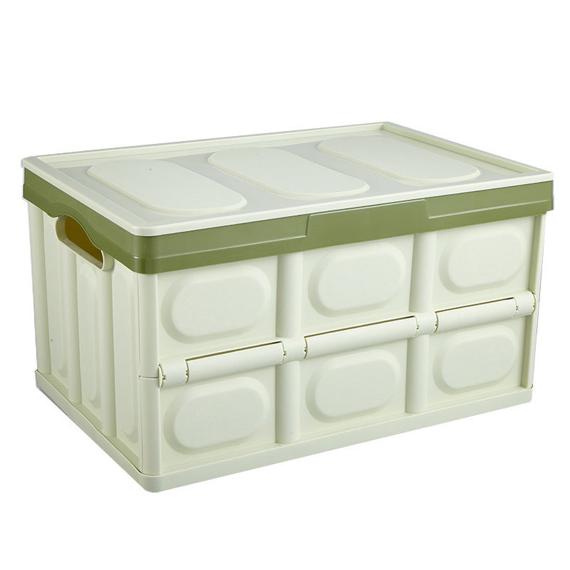 Foldable Car Trunk Boxes 55L Folding Storage Cabinet Stackable Bins With Lid Home Bedroom Kitchen Office Travel Storage Box