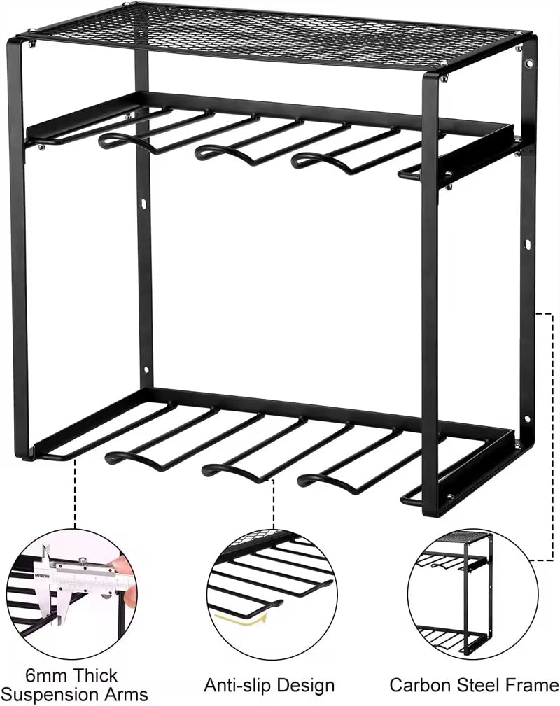 Heavy Duty Tool Shelf With 8 Drill Slots Power Tool Rack Organizer Power Tool Organizer Storage Rack