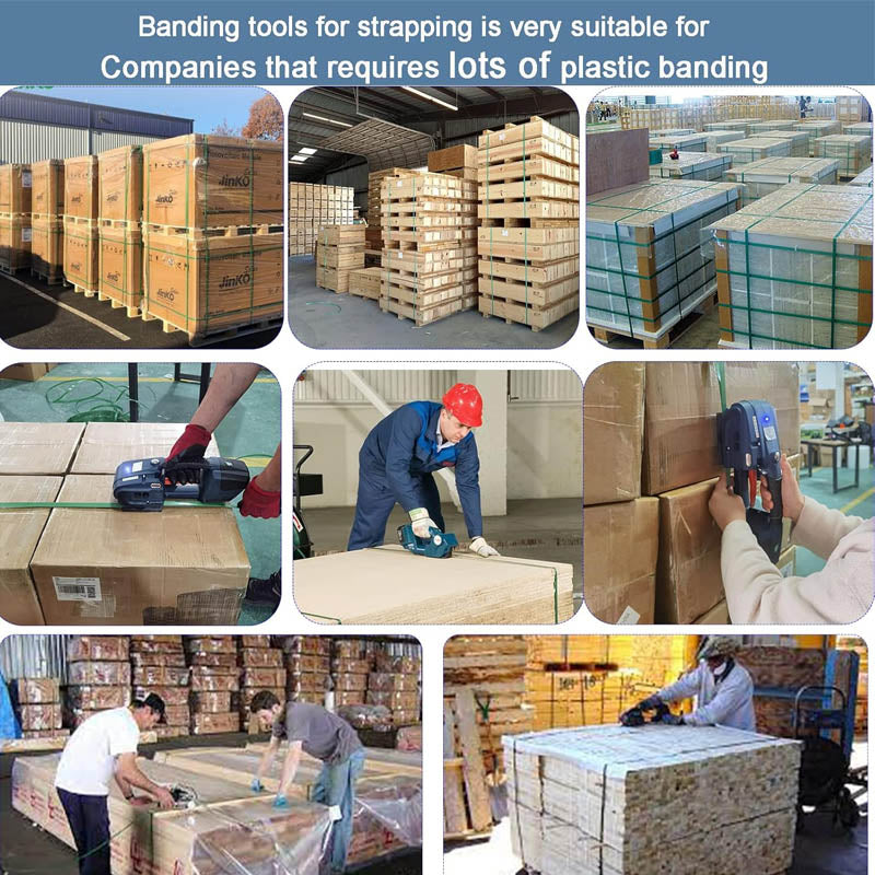 Strapping Machine for 1/2-5/8 Inch PP PET Strap Automatic Strapping Tool 2X4000mAh Battery for Plastic Packaging