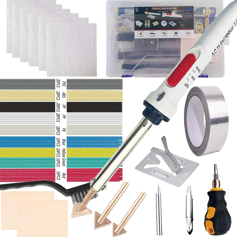 110V/100W Plastic Welding Kit,Plastic Welder Soldering Iron Gun,for Kayak/Toys/Plastic Crack/Electronics Repair