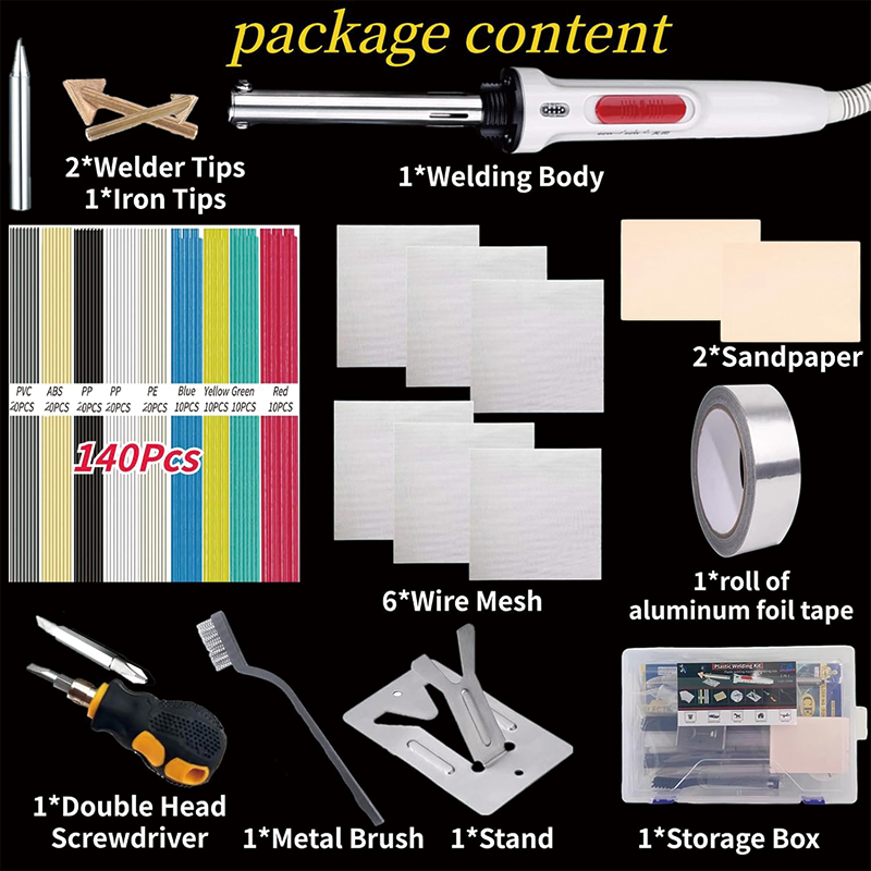 110V/100W Plastic Welding Kit,Plastic Welder Soldering Iron Gun,for Kayak/Toys/Plastic Crack/Electronics Repair