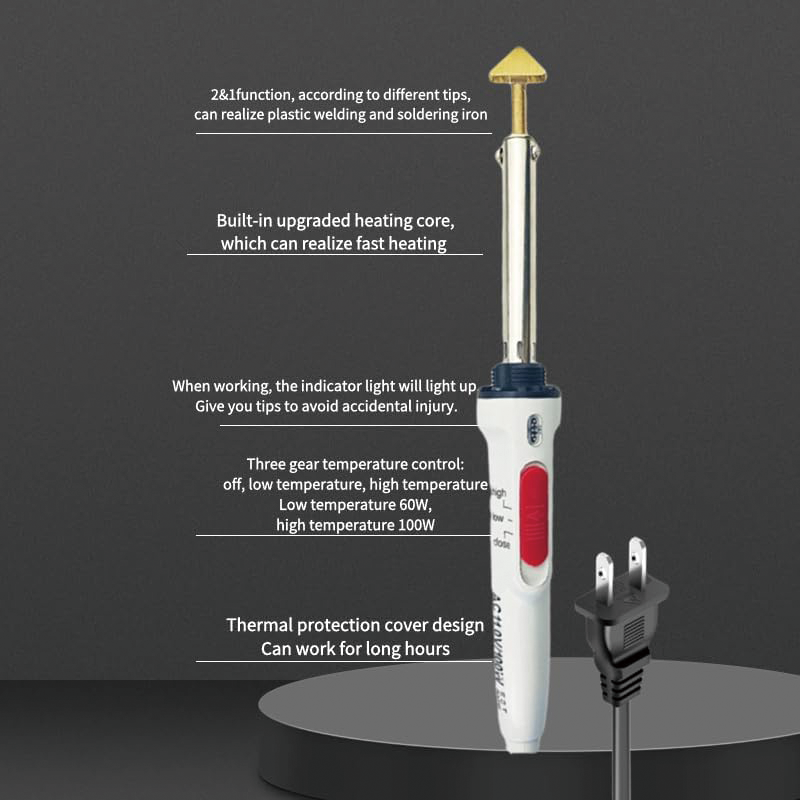 110V/100W Plastic Welding Kit,Plastic Welder Soldering Iron Gun,for Kayak/Toys/Plastic Crack/Electronics Repair