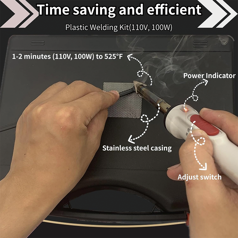 110V/100W Plastic Welding Kit,Plastic Welder Soldering Iron Gun,for Kayak/Toys/Plastic Crack/Electronics Repair