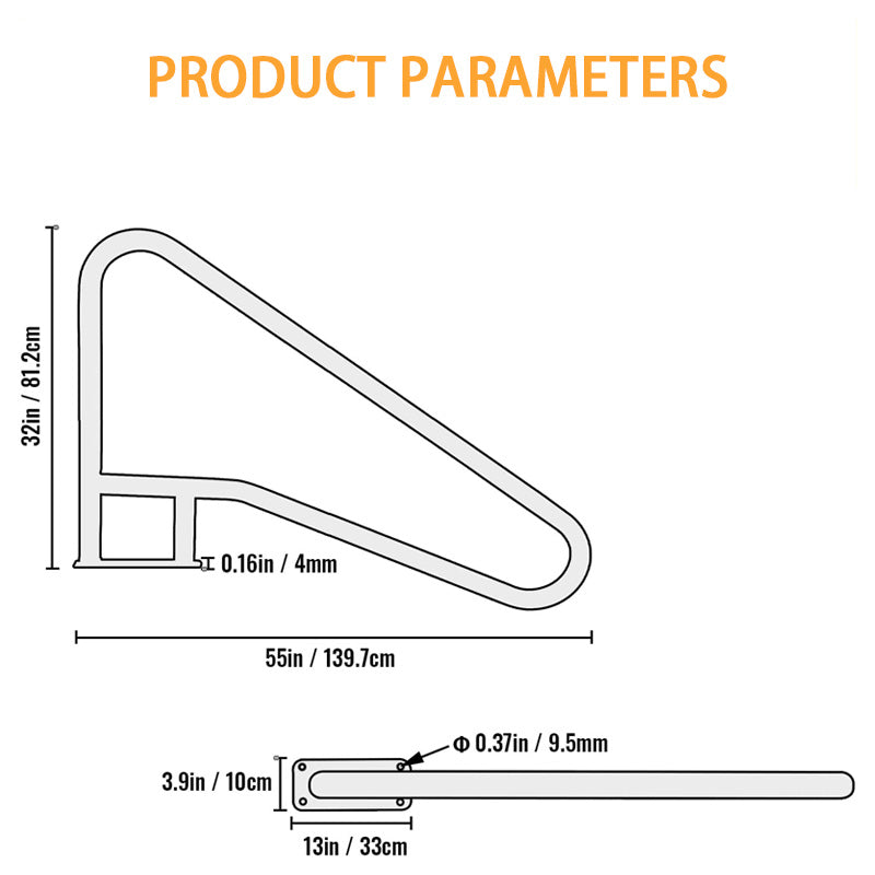 55*32 Stainless Steel Swimming Pool Handrail Thickened Stainless Steel Swimming Pool Ladder, Swimming Pool Rail