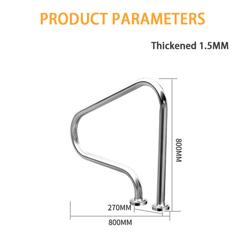 Swimming Pool Ladder, 304 Stainless Steel Thickening, No Need For Pre-Embedded Drilling,One