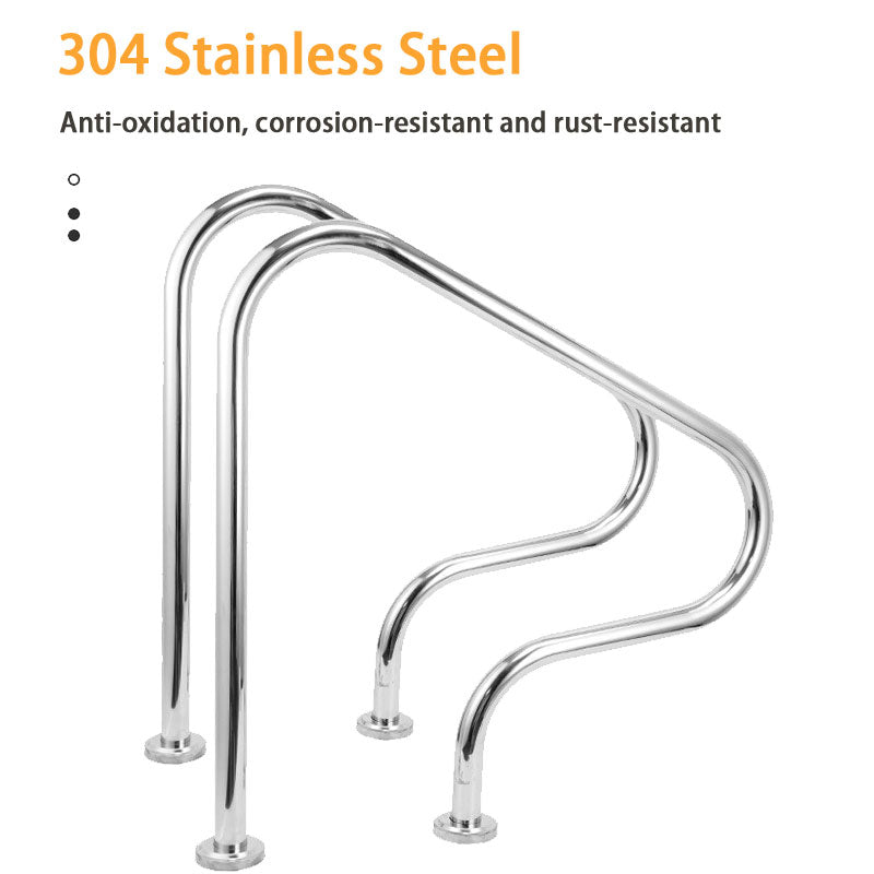 Swimming Pool Ladder, 304 Stainless Steel Thickening, No Need For Pre-Embedded Drilling,One