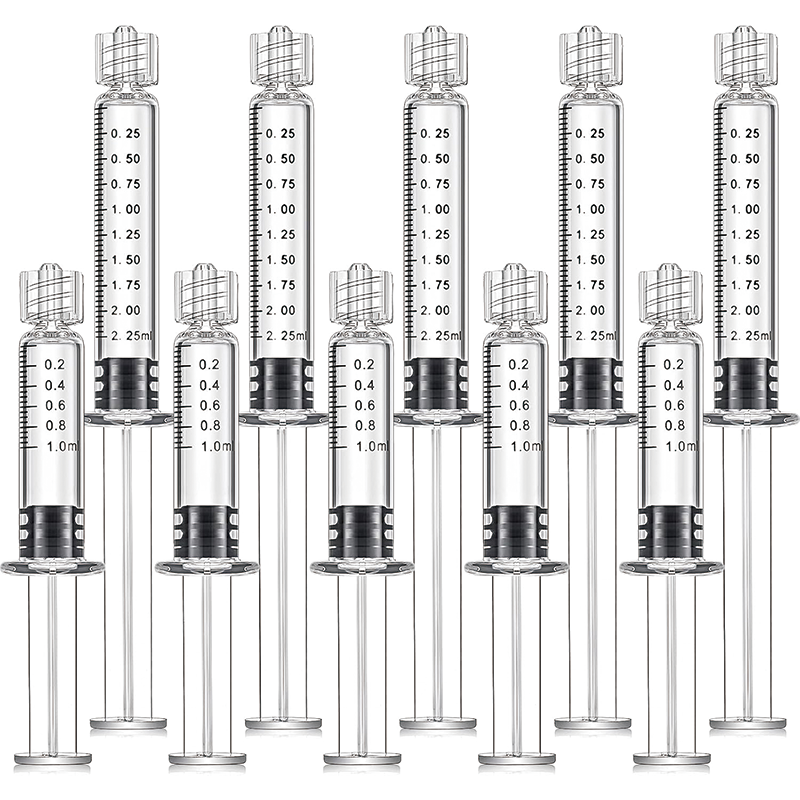 10 Pcs Borosilicate Glass Syringe, Anti Leak Heat Resistant Accurate Measuring Syringe for Lab, Vet, Oil, Gel, Ink, Glue