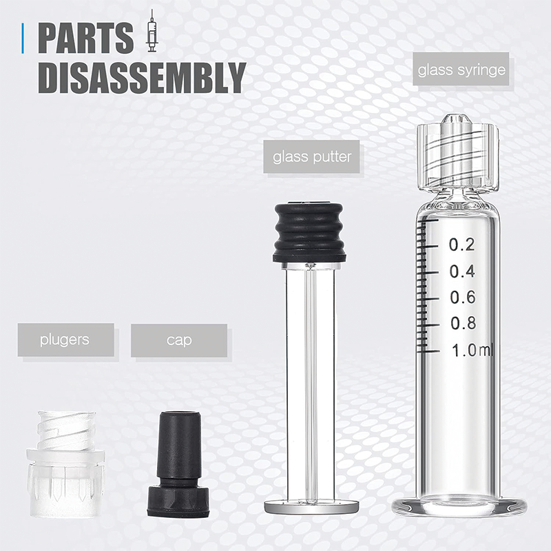 10 Pcs Borosilicate Glass Syringe, Anti Leak Heat Resistant Accurate Measuring Syringe for Lab, Vet, Oil, Gel, Ink, Glue