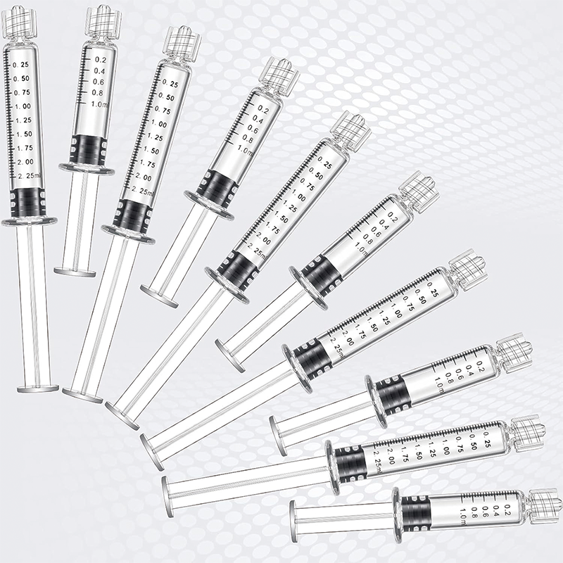 10 Pcs Borosilicate Glass Syringe, Anti Leak Heat Resistant Accurate Measuring Syringe for Lab, Vet, Oil, Gel, Ink, Glue