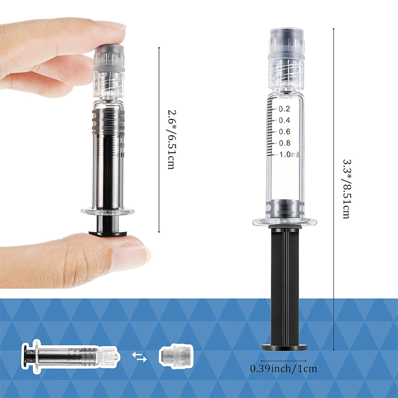 20 PCS Borosilicate Glass 1ml Syringe Anti Leak Luer Connector Syringe, Measuring Syringe for Thick Liquids, Glue, Ink