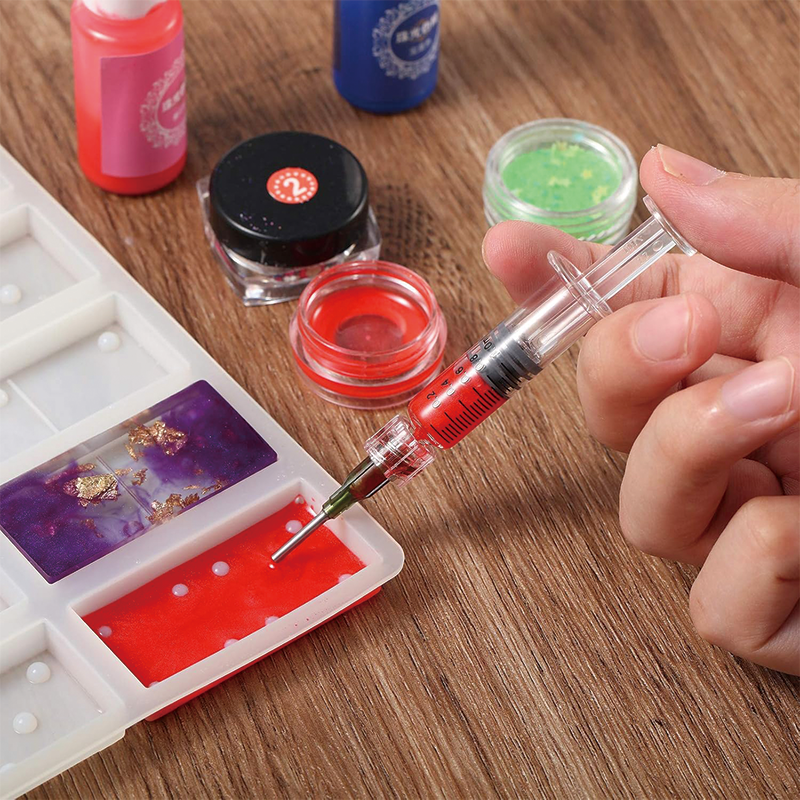 12PCS 1 ml Borosilicate Glass Luer Lock Syringe, Reusable Glass Syringe with 14 Ga Blunt Tip Fill for Art and Craft, Thick Liquid, Oils