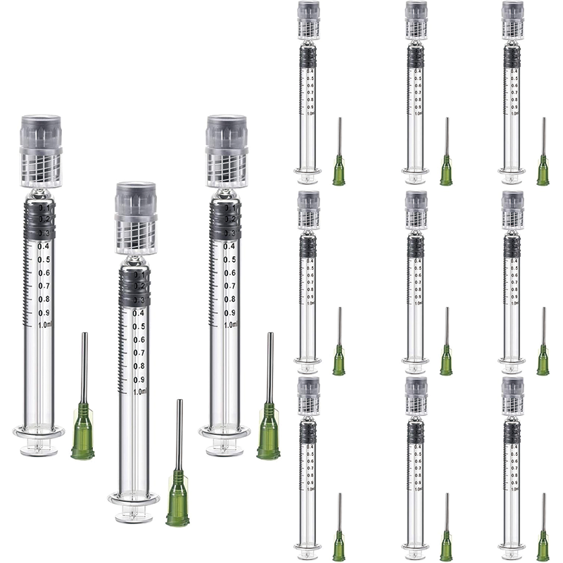 1 ML Borosilicate Glass Luer Syringe, Reusable Glass Syringe with 14 GA Blunt Tip for Art and Craft, Thick Liquid, Oils, Vet, Glue, Lab, Ink