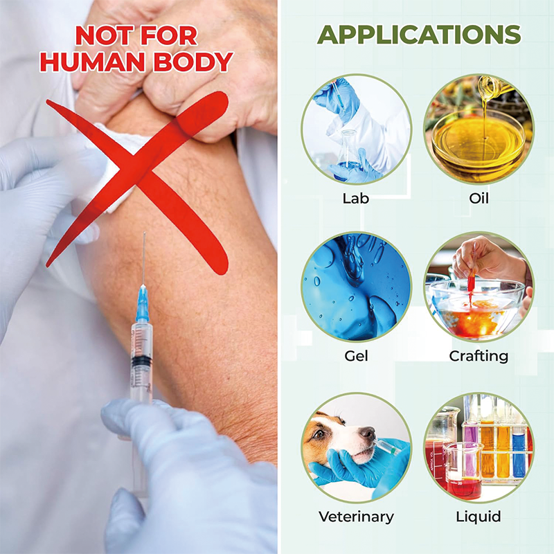 1 ML Borosilicate Glass Luer Syringe, Reusable Glass Syringe with 14 GA Blunt Tip for Art and Craft, Thick Liquid, Oils, Vet, Glue, Lab, Ink