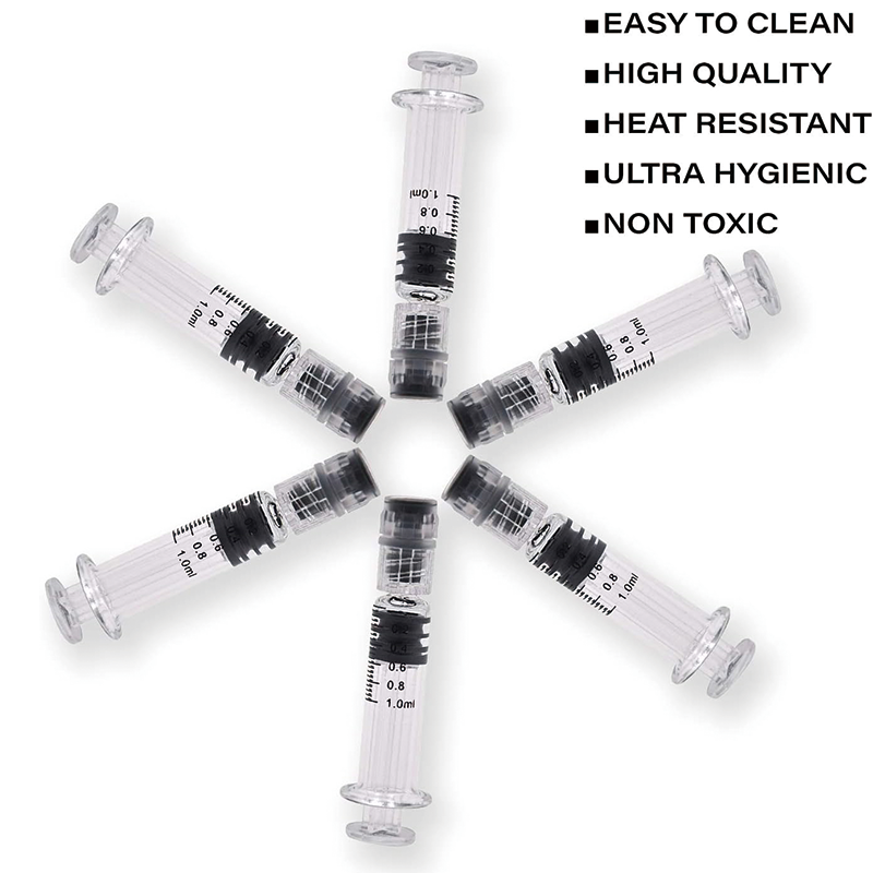 100pcs Borosilicate Glass 1ml Luer Lock Syringe, Non-Medical, Sterile, Heat Resistant, Measurement Markings for Lab, Vet, Craft