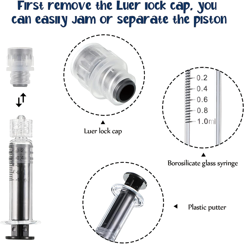 Borosilicate Glass Syringe, 12 Pieces 1 ml Borosilicate Glass Syringe Lock and 12 Pieces Stainless Steel Lock Dispensing Needle for Thick Liquids, Ink, Glue
