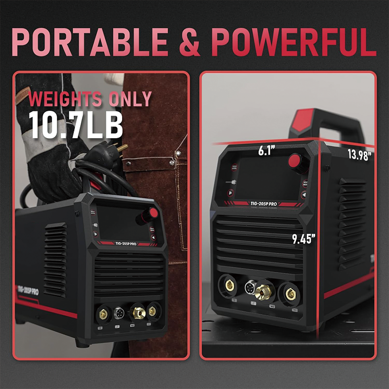 205Amp TIG Welder With Pulse,TIG 3 in 1,110&220V Dual Voltage TIG Welding,Digital Arc Welder LED Display