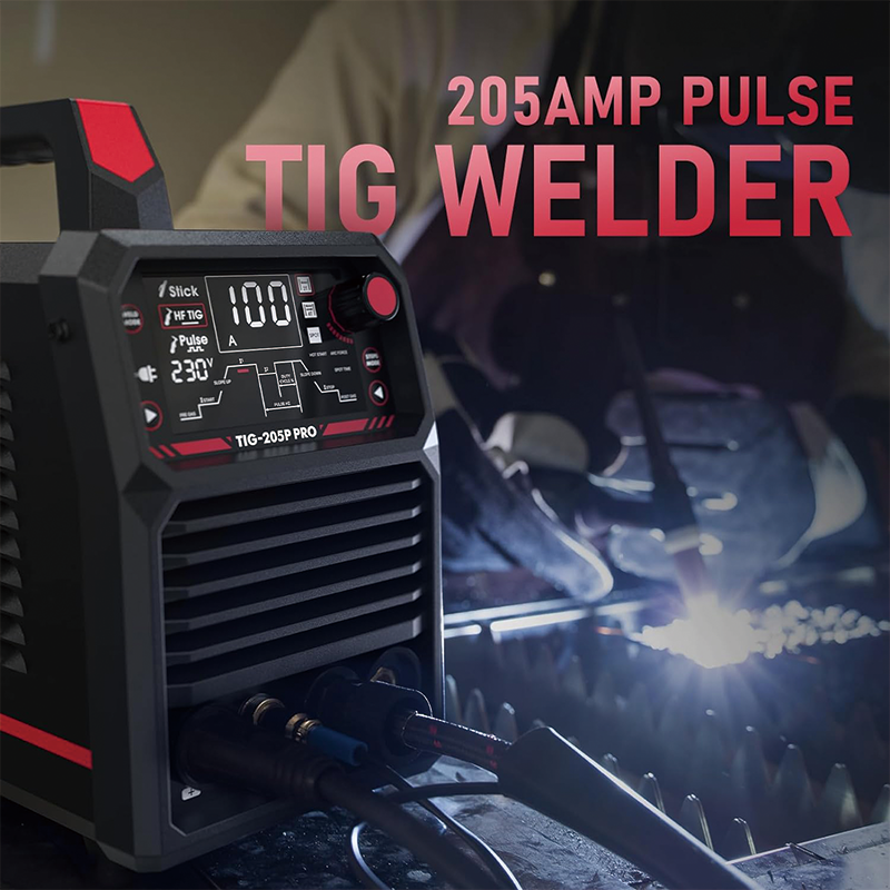 205Amp TIG Welder With Pulse,TIG 3 in 1,110&220V Dual Voltage TIG Welding,Digital Arc Welder LED Display