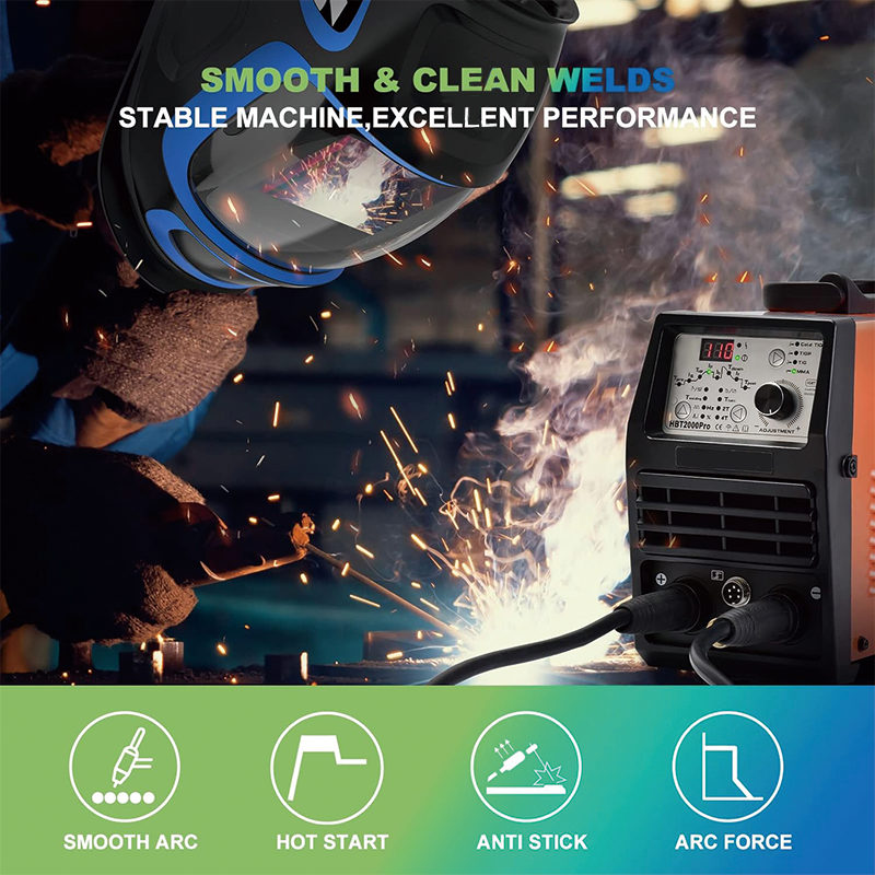 200Amp TIG Welder,110V 220V Dual Voltage TIG Welding Machine,With Pulse TIG/Cold TIG/DC TIG/STICK 4 In 1 Welding Machine,Compatible with Foot Pedal