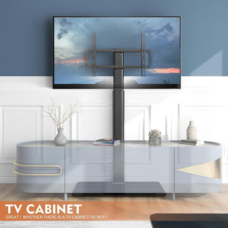 Adjustable Space Saving Universal Floor TV Stand for Most 27 to 65 inch LCD, LED OLED TVs for Corner & Bedroom