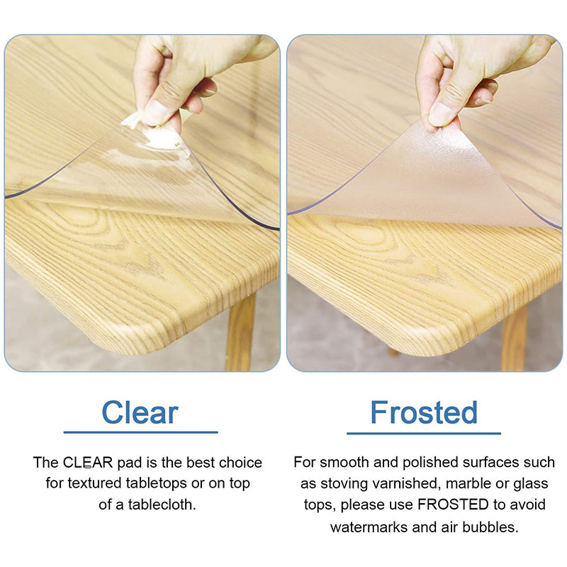 36 x 72 Inch Clear PVC Table Cover Protector 2mm Thick Custom Plastic Desk Pad Table Top Protector Mat Waterproof for Coffee Table, Dining