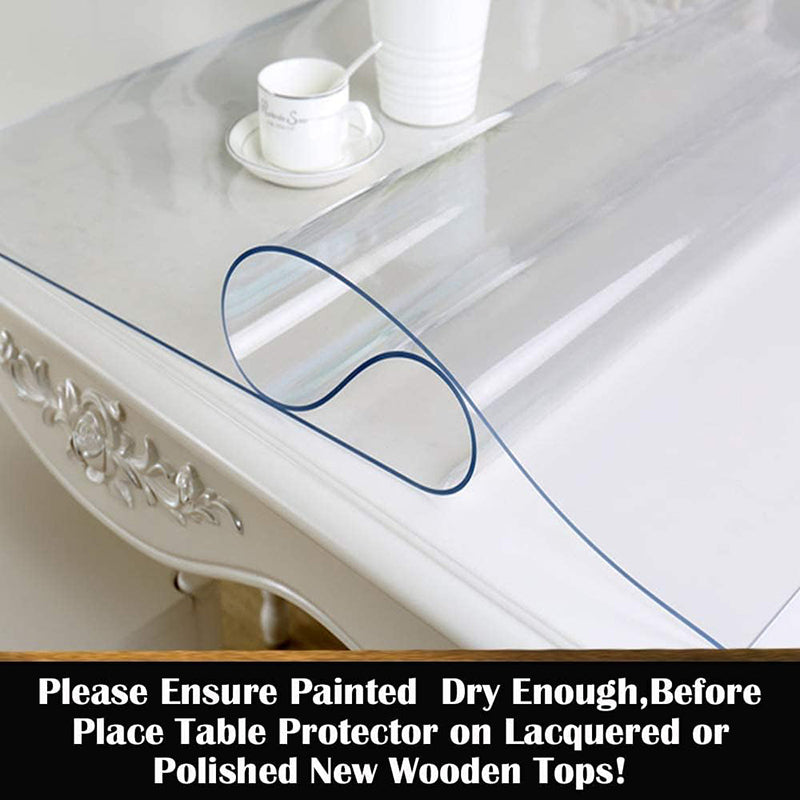 18X36 Inches 1.5mm Thicken Custom Clear Plastic Desktop Table Protector PVC Wipeable Furniture Kitchen Countertop Pad for Dining Living Room Coffee Mat