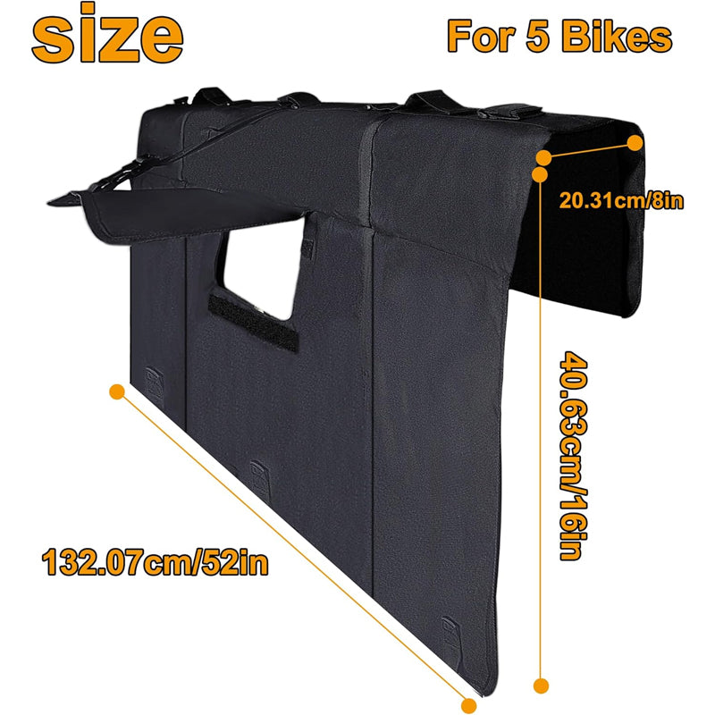 Tailgate Pad For Mountain Bikes Pickup Truck Tailgate Protection Pad With 2 Tool Pockets 52'' Wide For 5 Bikes