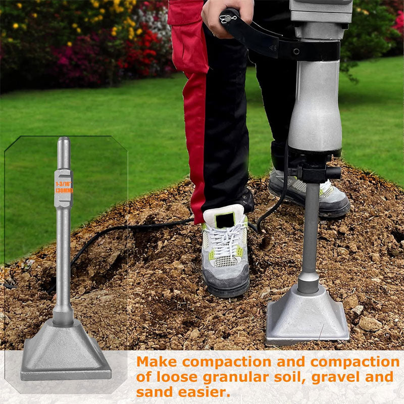 1-3/16" (30mm) Tamper Handle And Tamper Plate, Soil Tamper 6 x 6" Tamper Plate, Concrete Tamper, Asphalt Tool