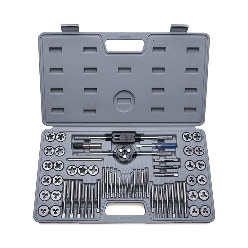 Tap and Die Set, 60-Piece Metric and SAE Standard, Bearing Steel Taps and Dies, Essential Threading Tool for Cutting External Internal Threads, with Complete Accessories and Storage Case