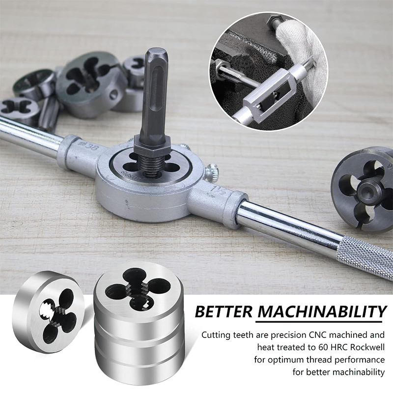 110 Piece Tap and Die Set, Metric Tap and Die Set for Cutting External Internal Threads with Storage Case