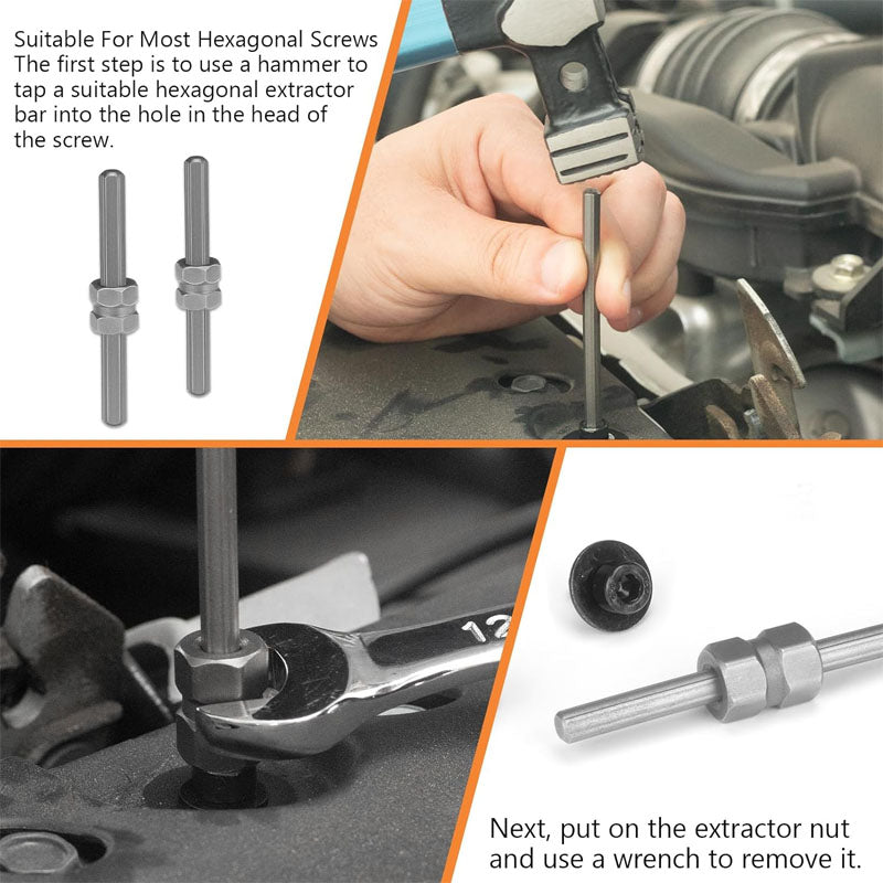 Tap Extractors 55 Pieces Easy Out Bolt Extractor Set for Removing Stripped Screws Studs Fittings and Lugs Extraction