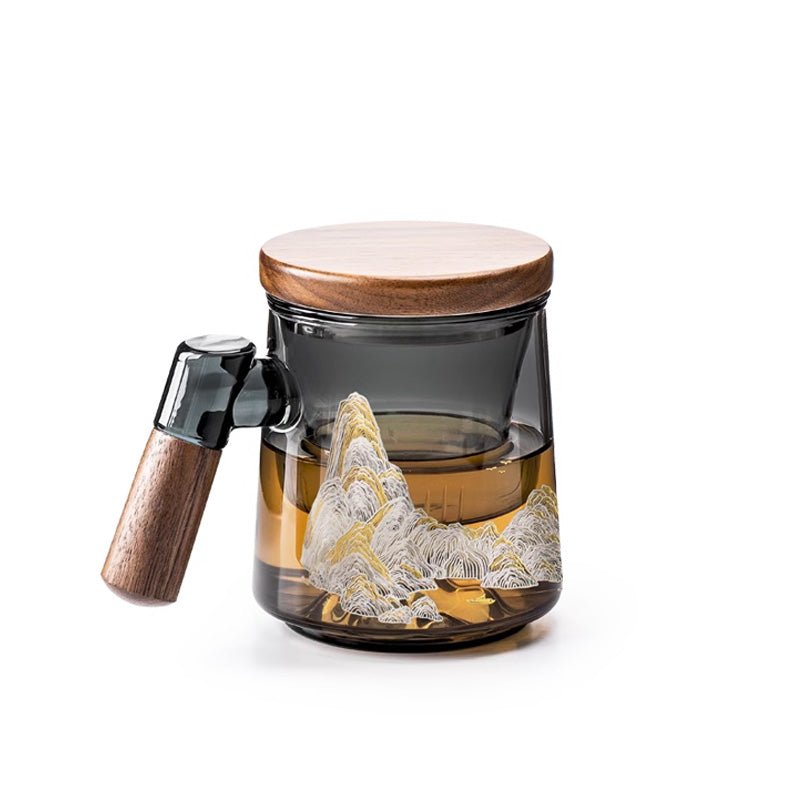 Glass Light Luxury Teacup, Creative Tea Separation With Dfiltration, Office Drinking Tea Cup