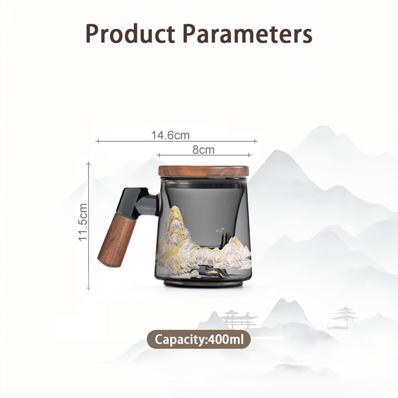 Glass Light Luxury Teacup, Creative Tea Separation With Dfiltration, Office Drinking Tea Cup