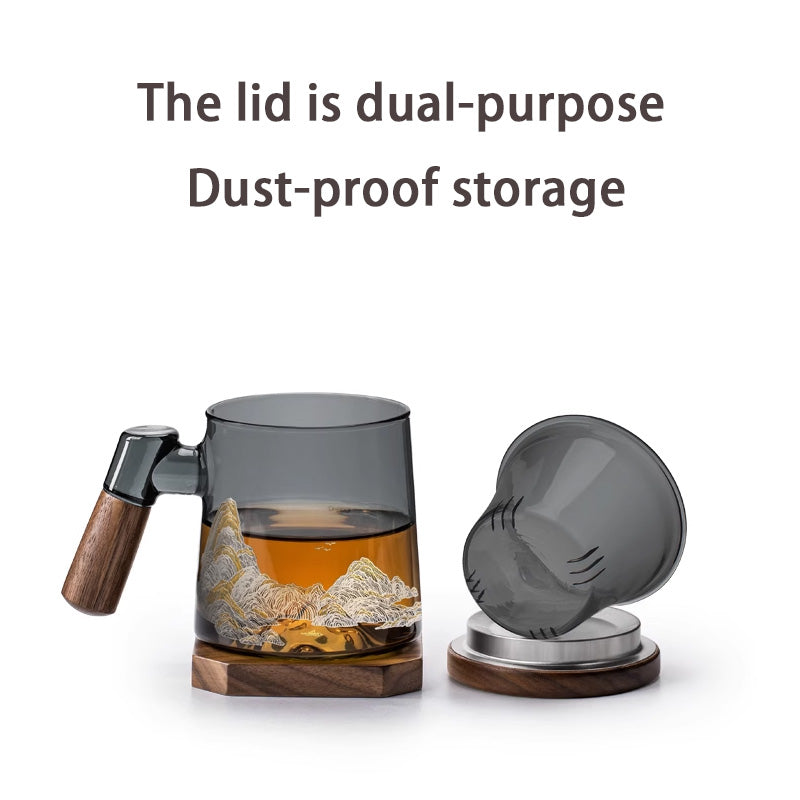 Glass Light Luxury Teacup, Creative Tea Separation With Dfiltration, Office Drinking Tea Cup