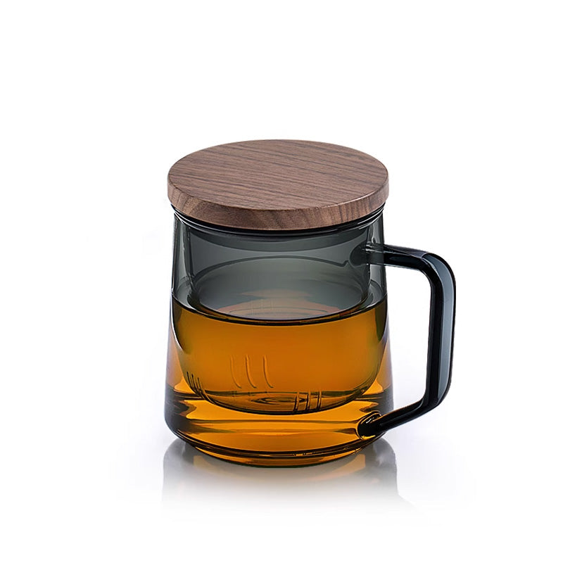 Glass Bubble Tea Cups, Filtered Water Cups With Lids, Home Large-Capacity Tea Water Separation Creative Cups