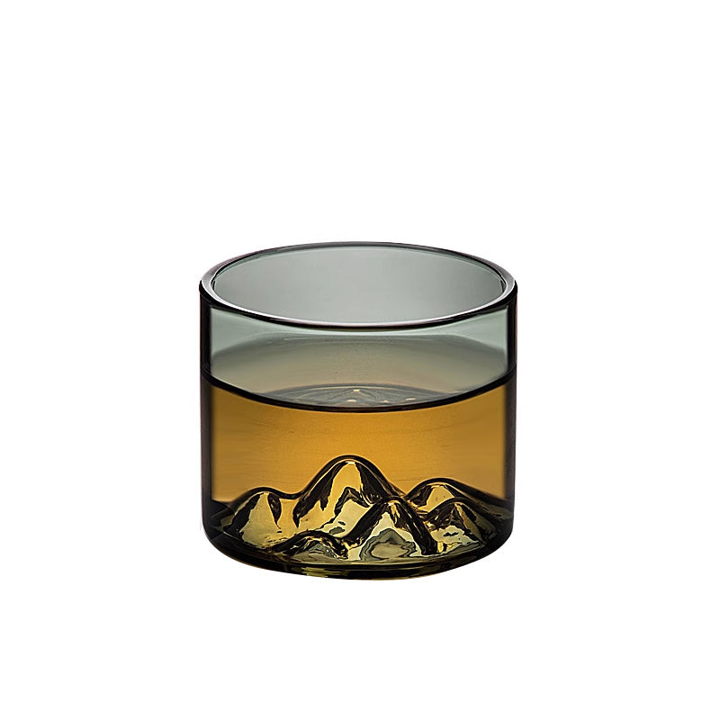 Distant Mountain Shape Glass Teacups, Tea Cups, Heat-Resistant Glass Home Office Teacups