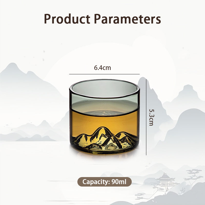 Distant Mountain Shape Glass Teacups, Tea Cups, Heat-Resistant Glass Home Office Teacups