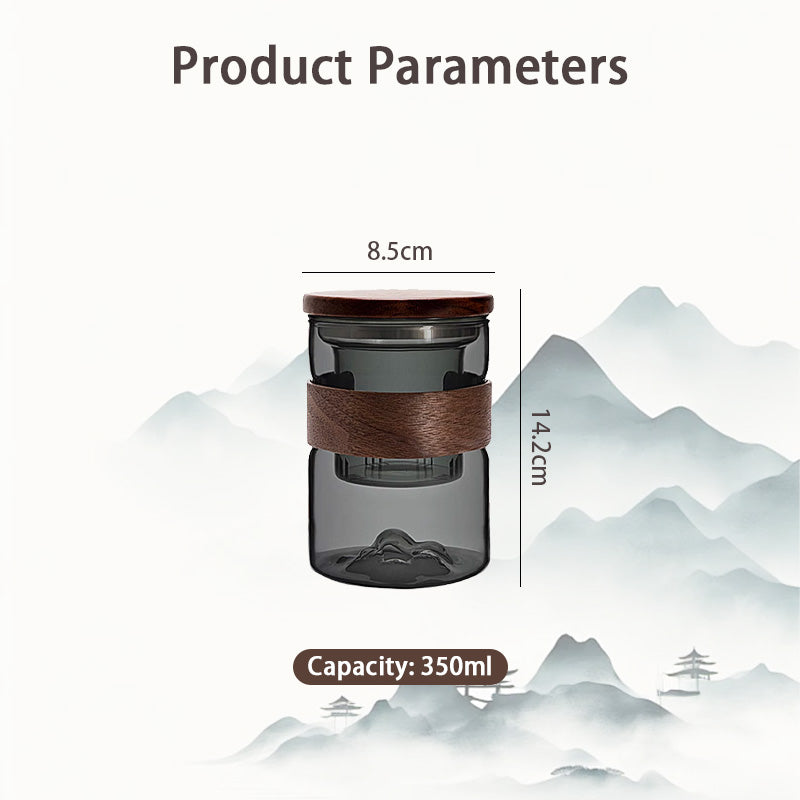 Glass Teacup, Tea Separation Office Large Capacity Personal Use Cup With Lid