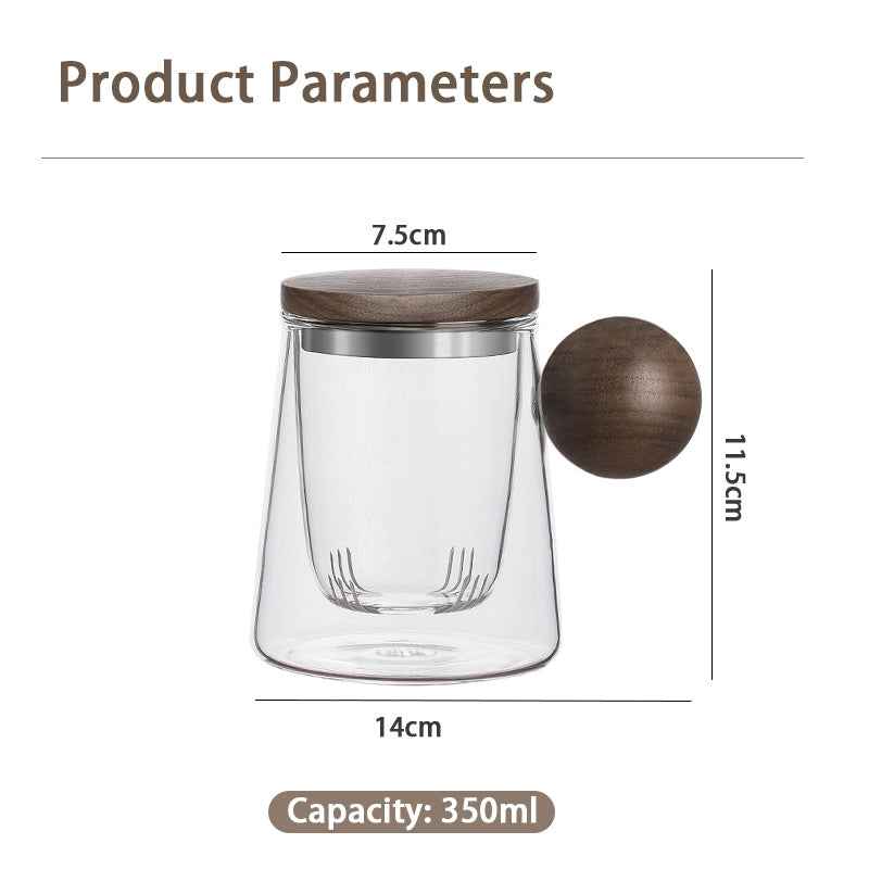 Glass Tea Cup, High-End Tea Water Separation Cup, Office Creative Flower Tea Cup