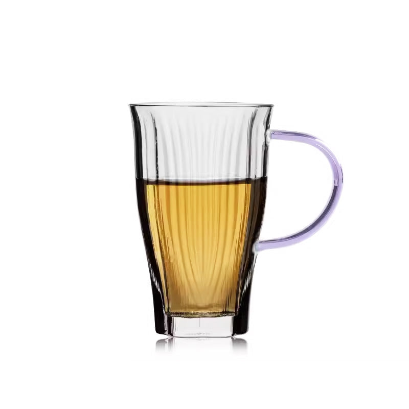 Glass Teacups, Cups With Handles, Tea Cups, Color Simple Household Teacups