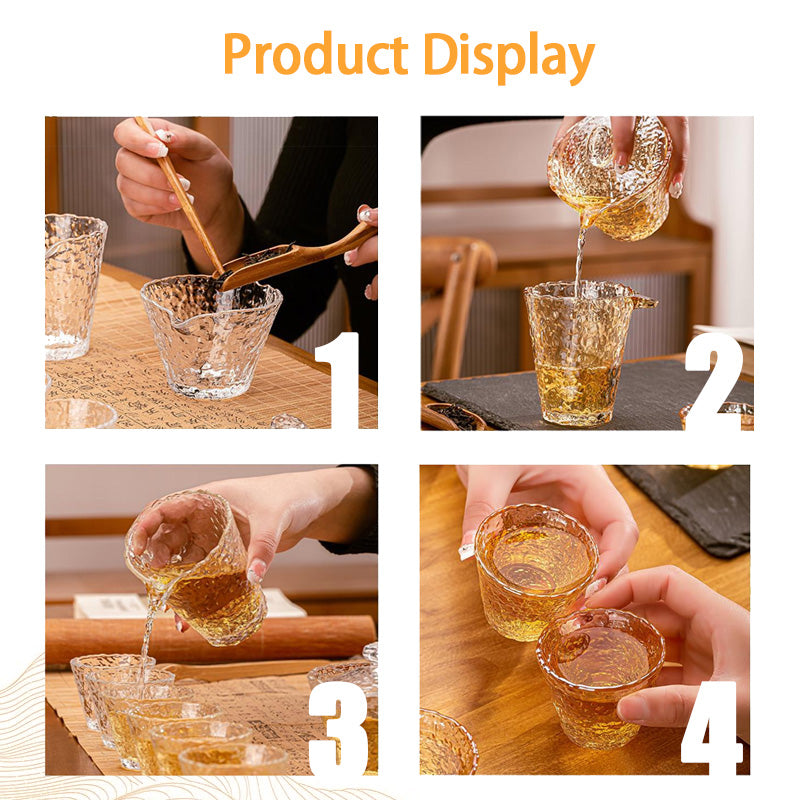 Teacups,Glass Tea Set, Tea Set, Household Kung Fu Teacup High-End Bowl, Office Travel Tea Maker Teapot, Eight-Piece Tea Set