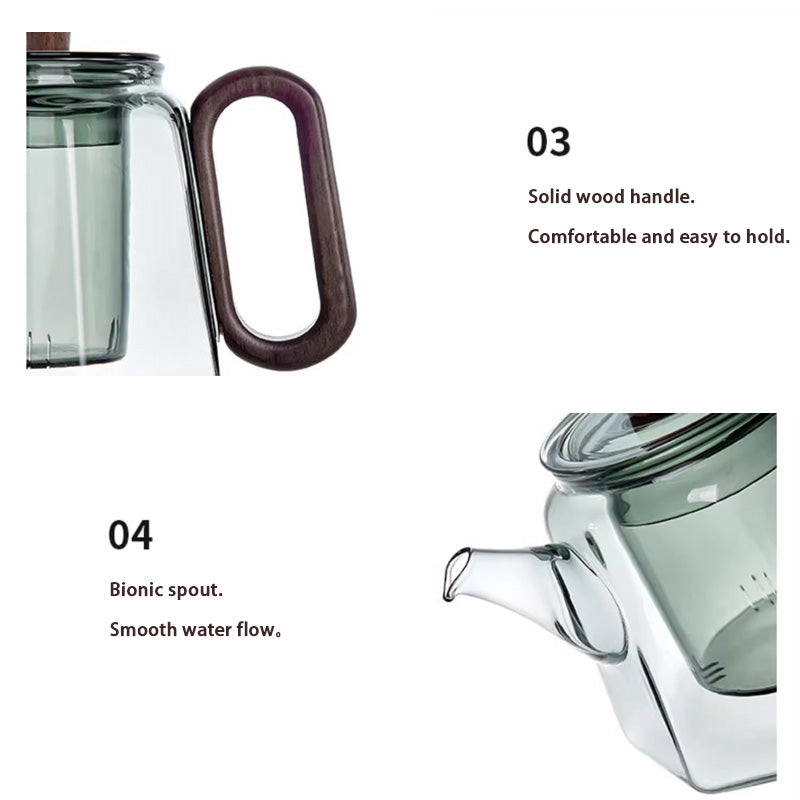 Glass Teapot, Office High Temperature Resistant Household Teapot, Light Luxury Tea And Water Separation Teapot