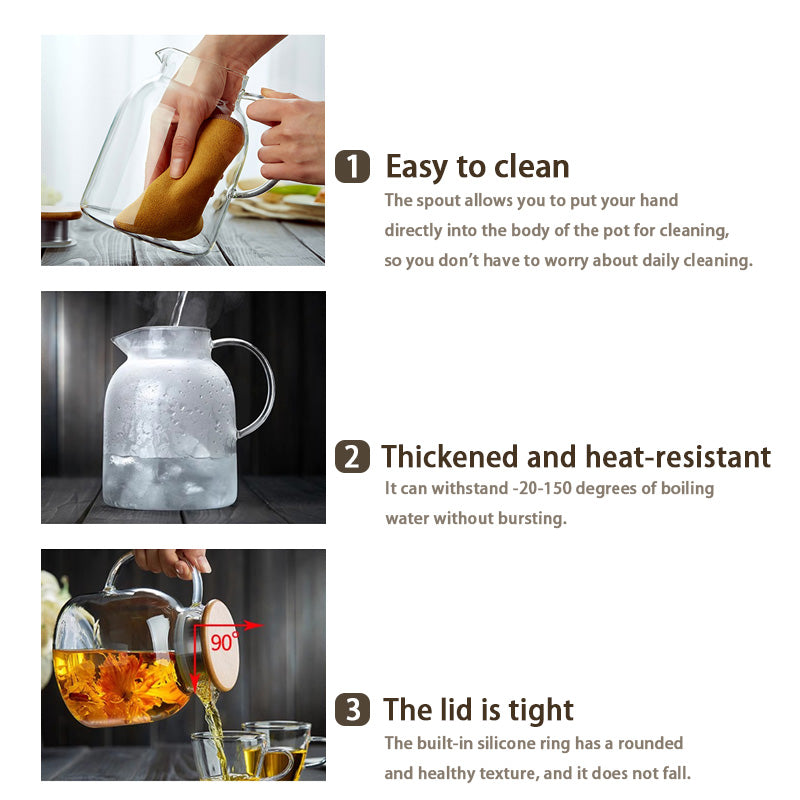 Teapot, Glass Teapot Single Kettle, High Temperature Resistant Teapot, Transparent Flower Teapot, Household Kettle Teapot