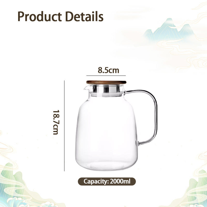 Teapot, Glass Teapot Single Kettle, High Temperature Resistant Teapot, Transparent Flower Teapot, Household Kettle Teapot