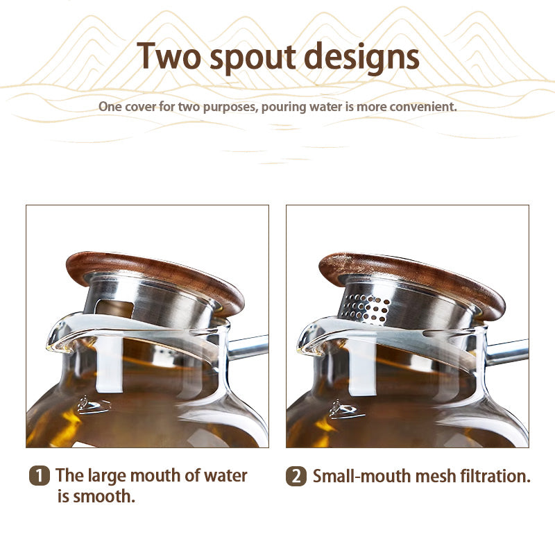 Teapot, Glass Teapot Single Kettle, High Temperature Resistant Teapot, Transparent Flower Teapot, Household Kettle Teapot