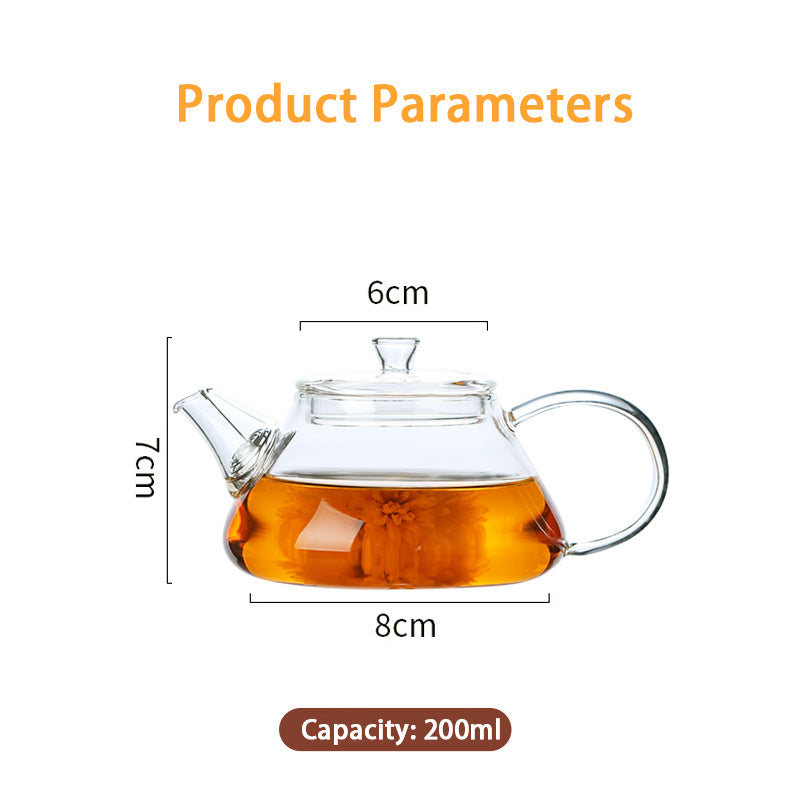 Glass Teapot, High Borosilicate Household Small Teapot, High Temperature Resistant Small Capacity Single Teapot