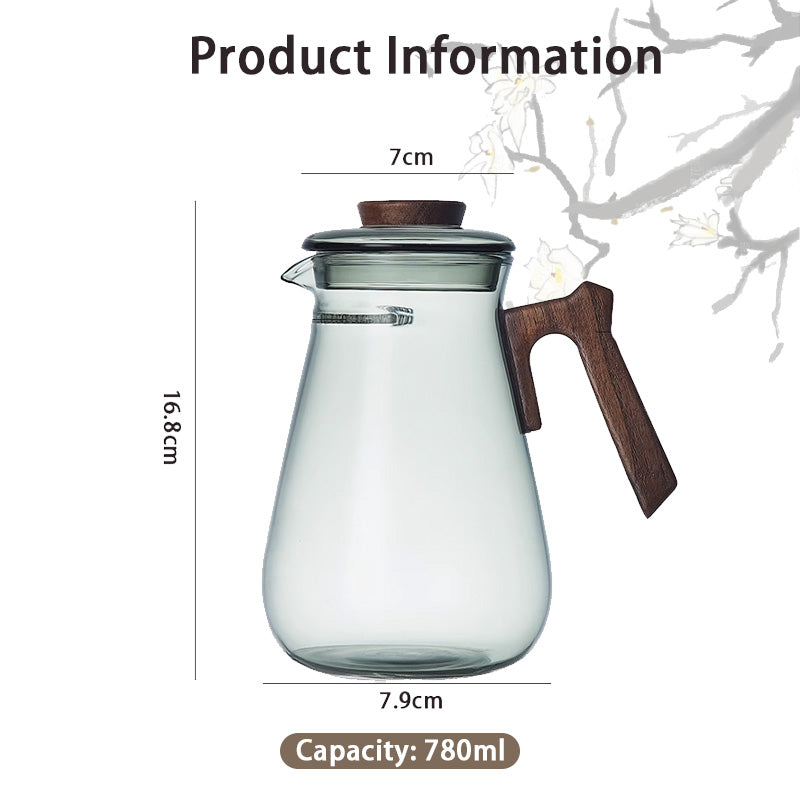 Heat-Resistant Crescent Teapot, Glass Teapot With Integrated Tea Leakage Filter, Green Tea Cup Tea Divider, Fair Tea Separation Cup, Transparent Glass Teapot, High Borosilicate Large Capacity Teapot