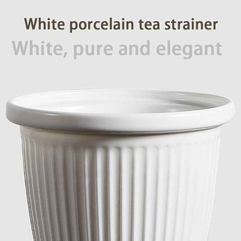 Glass Side Handle Teapot, Household Anti-Scalding Teapot, Tea And Water Separation Vertical Stripes Ceramic Single Pot