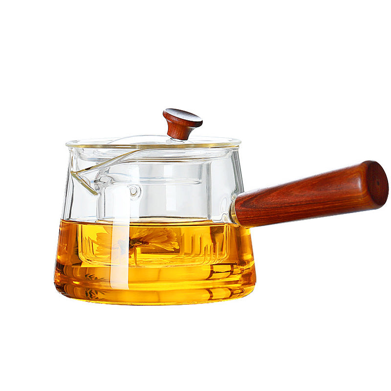 Agarwood Pot,Side Handle Teapot, Glass Teapot, Electric Ceramic Stove High Temperature Resistant Teapot, Wooden Handle Single Teapot, Filter Kung Fu Teapot