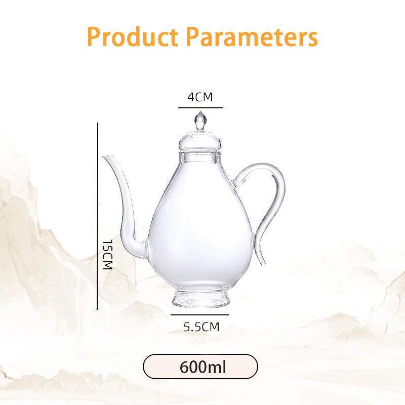 Transparent High Borosilicate Glass Pot With Filter Green Tea Brewing Teapot Beauty Pot Imitation Song Dynasty Glass Flower Teapot